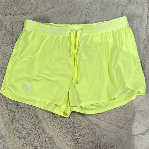 Under Armour Pants - NWOT Under Armour Women's Neon Yellow Athletic Shorts